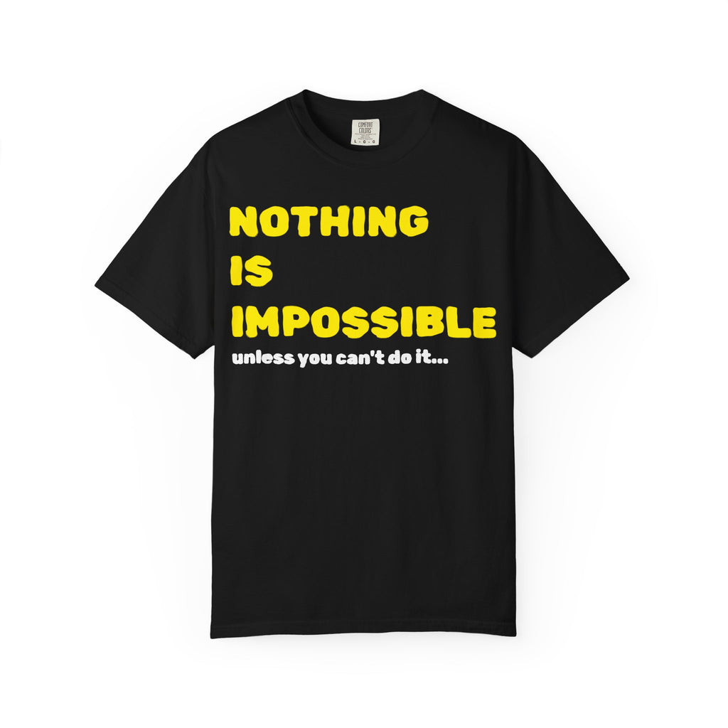 Nothing Is Impossible Black Printed T-Shirt