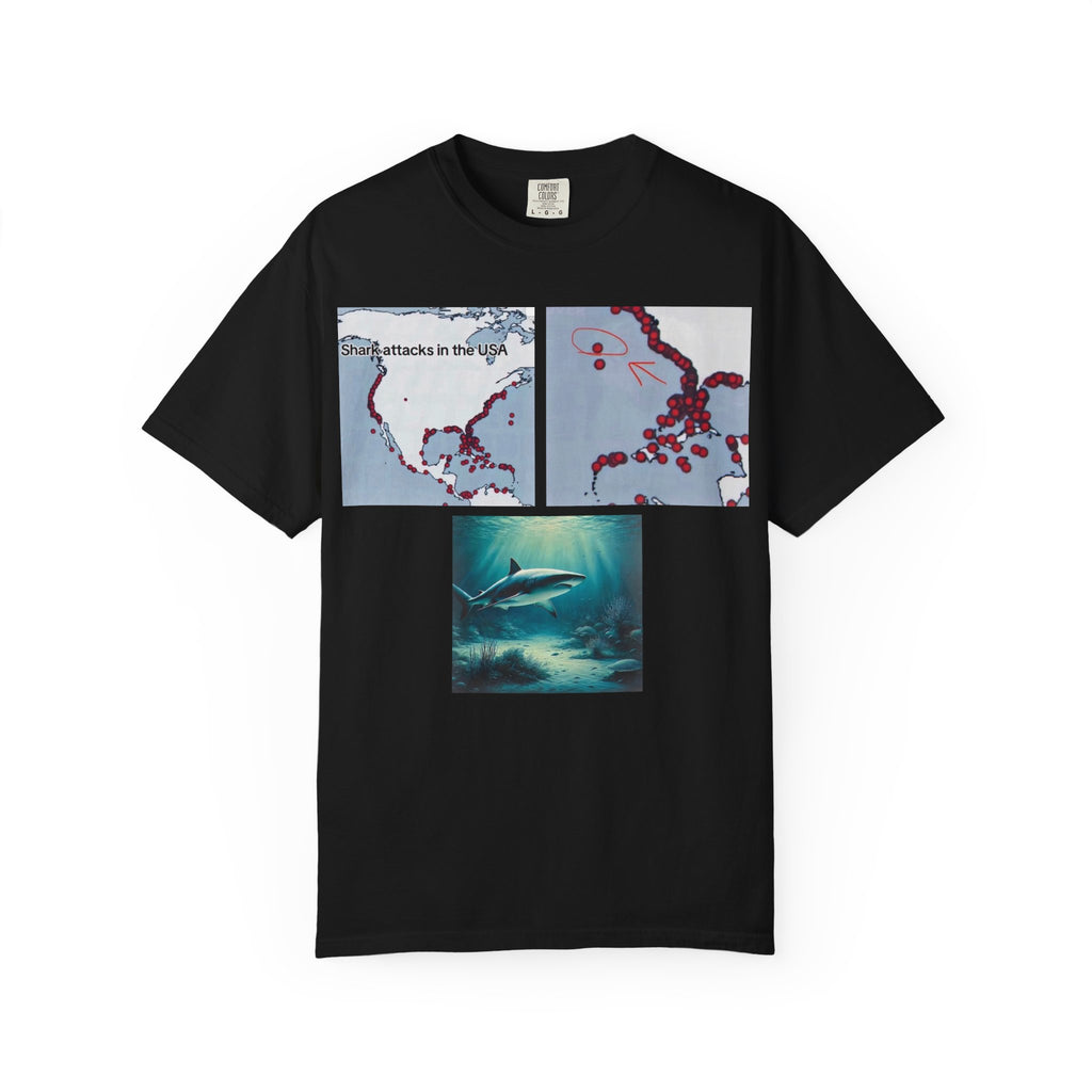 Shark Attack's Black Printed T-Shirt