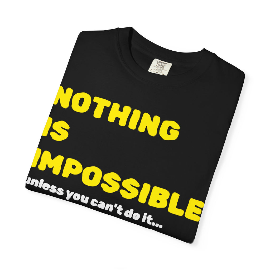Nothing Is Impossible Black Printed T-Shirt