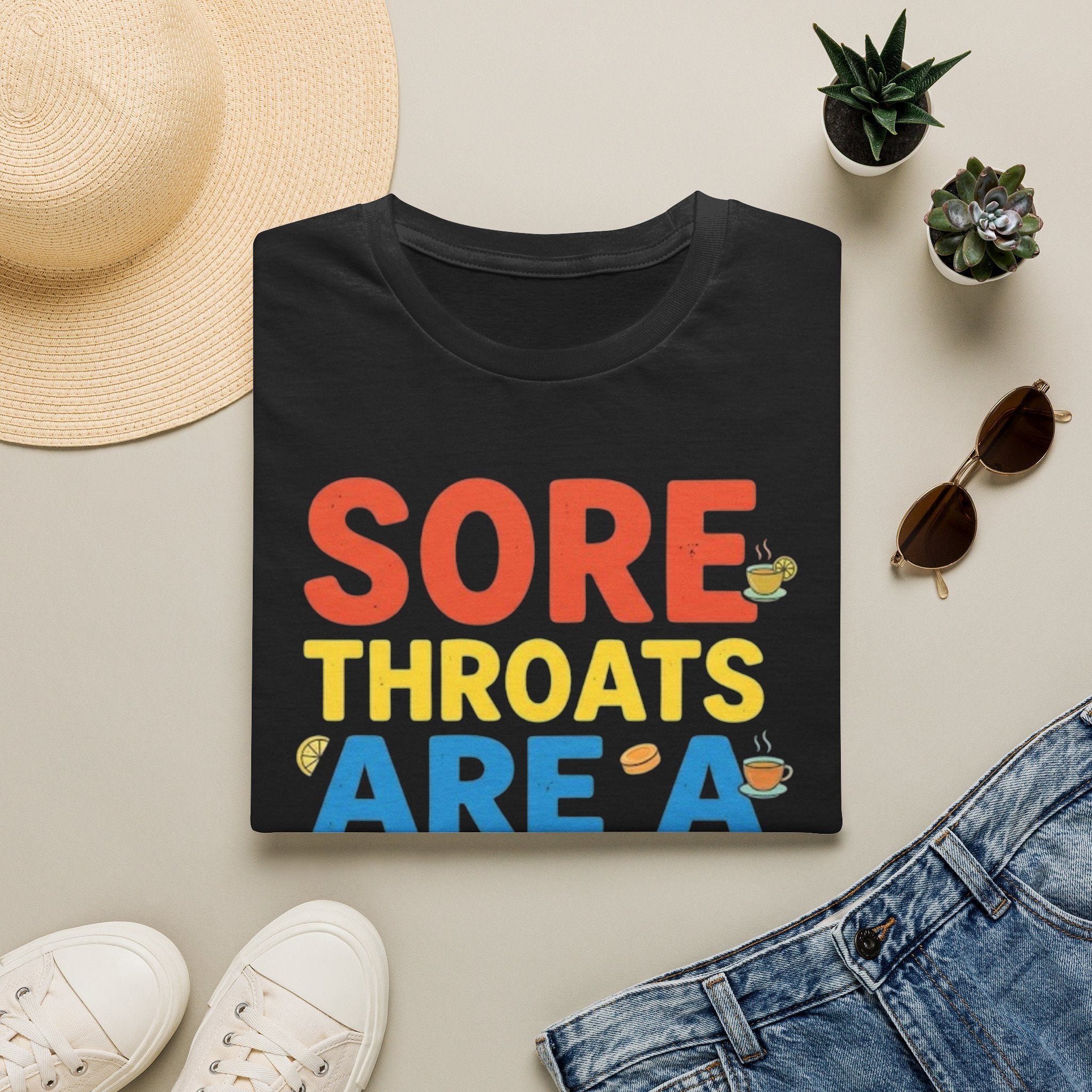 'Sore Throats Are a Pain Neck' Graphic Tee